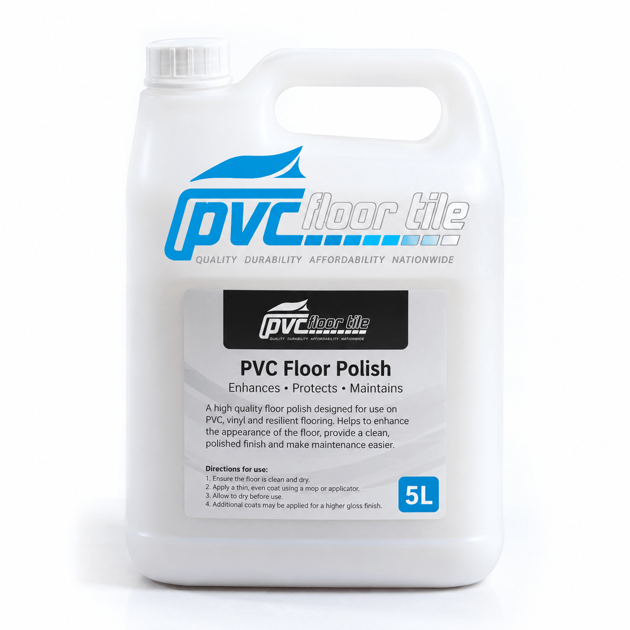 Pvcocity Polish 5 Litre – Floor Care Polish Pvcocity Polish 5 Litre floor care product in a white plastic container with carrying handle