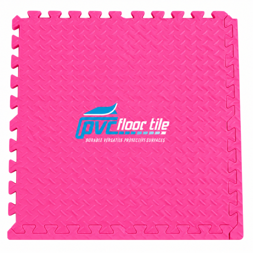 EVA foam mats with raised diamond tread pattern and puzzle-style interlocking edges