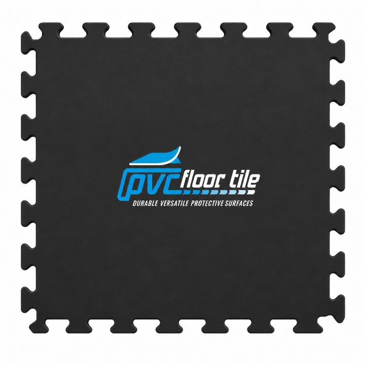 Black Smooth Visible Tiles – Interlocking PVC Flooring Black Smooth Visible Tiles with a smooth matte surface and visible interlocking edges