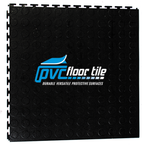 Hidden-Lock Garage Flooring Tiles in black PVC