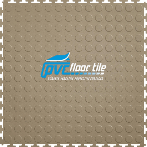 Coin pattern garage flooring tiles in beige PVC